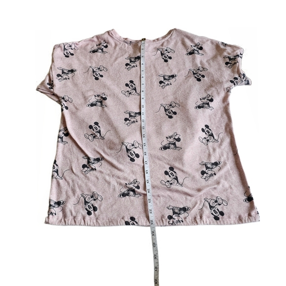 Disney Women's Pajama Top Pink with Black Mickey Pattern - Picture 11 of 15